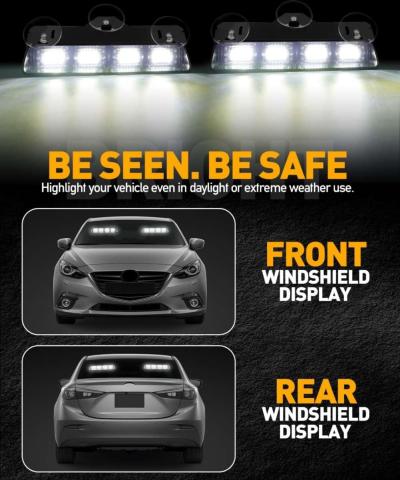 White New LED Emergency Light Bar - Thumbnail 2