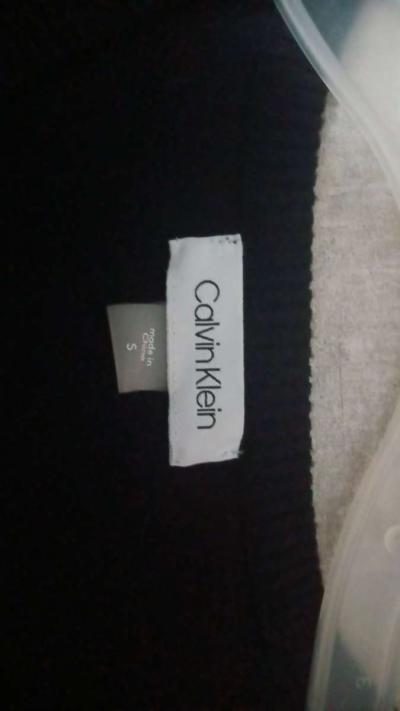 elegant modest Calvin Klein long sleeve black sweater dress - Thumbnail 2