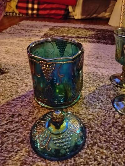 choice piece blue carnival glass - Thumbnail 4