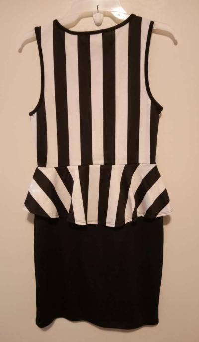 ladies black and white sleeveless dress - Thumbnail 2