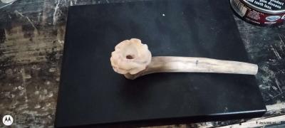 handcrafted deer antler pipe - Thumbnail 2