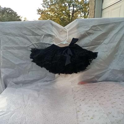 0 to 1yrs Black TuTu Pettiskrt EUC Bow Cinches Waist - Thumbnail 2