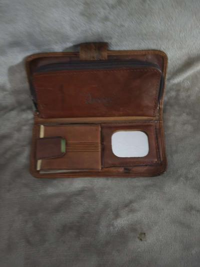 VINTAGE BROWN LEATHER GUADALAJARA WALLET USED USED - Thumbnail 3