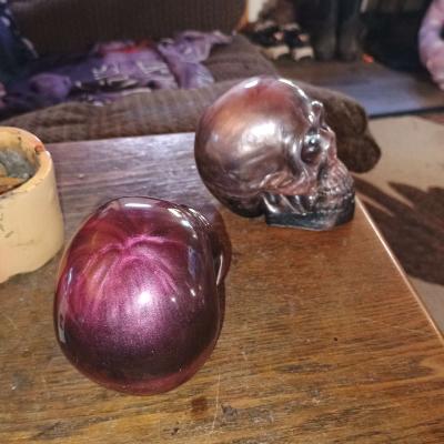 Epoxy Resin Skull Multiple Colors  Black 3 Tall 3 Wide 4 Tal - Thumbnail 6