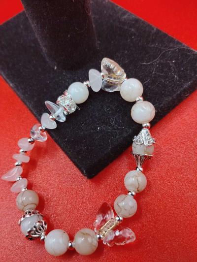 Radiant Mellow BEIGEs with Butterflies and SILVER accents - Thumbnail 3