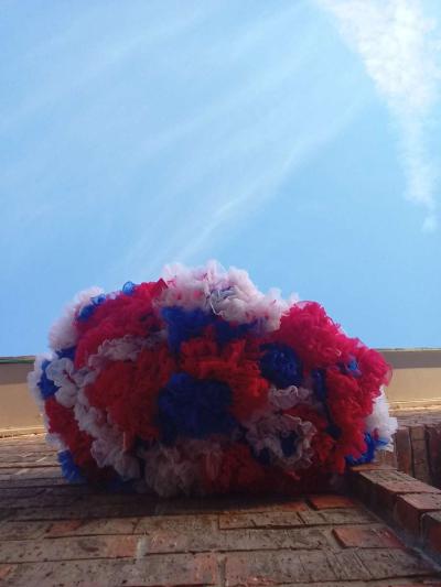 6yrs Red White Blue TuTu Pettiskirt EUC Bow Cinches Waist - Thumbnail 5