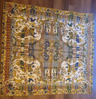 Embroidered Persian Tapestry Tablecloth Blanket Wall Decor - Thumbnail 2