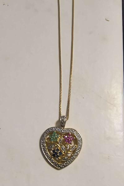 Gemstone Heart Necklace - Thumbnail 2