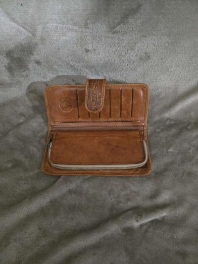 VINTAGE LIGHT BROWN LEATHER GUDALAJARA WALLET USED - Thumbnail 3