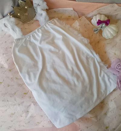 White Dance Wear Tank Ruffles EUC - Thumbnail 3