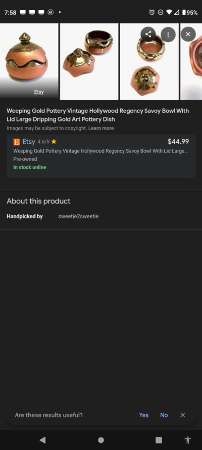 Weeping Gold Pottery Vintage - Thumbnail 3