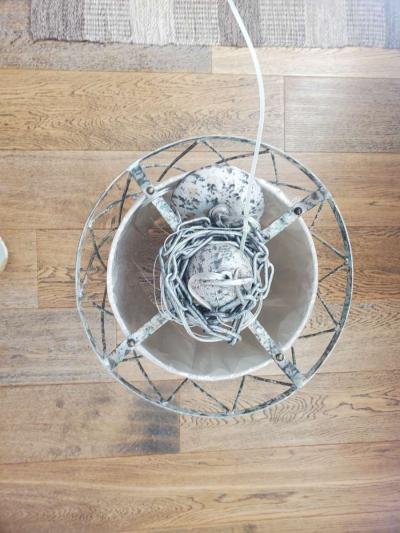 Weirs Furniture  Hanging Circular Metal Cage Light Fixture 2 - Thumbnail 2