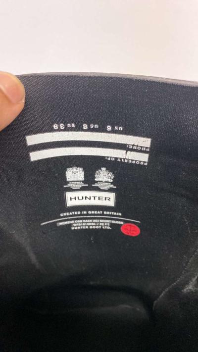 HUNTER Short Gloss Black MidCalf Rubber Rain Boots Size 8 - Thumbnail 6