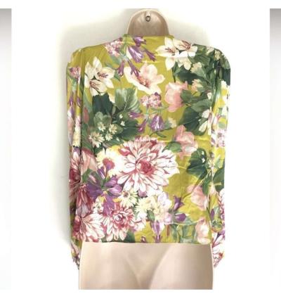 Express Satin Floral Tie Front Bralette Two Piece Top S NEW - Thumbnail 4