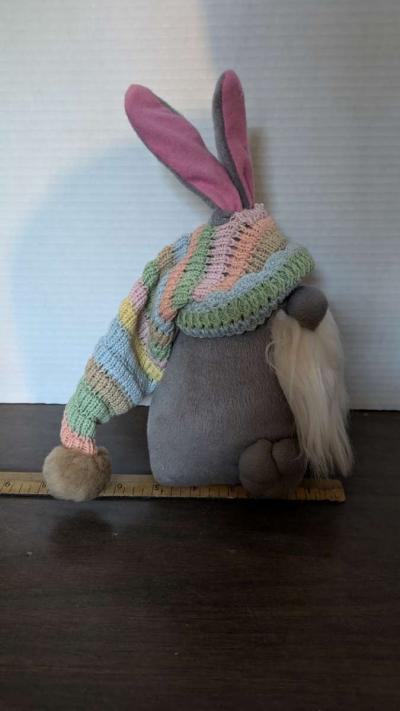 Rare Gnome Rabbit Stuffed Animal With A Rainbow Colored Crot - Thumbnail 2