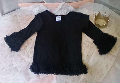 Girls Blk Ruffles on bottom and cuff of wrist - Thumbnail 2