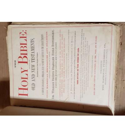 1870 Holy Bible Old  New Testaments Large Antique - Thumbnail 5