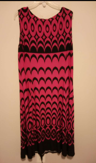 Womens Sleeveless 18 Wide Pullover V Neck Dress - Thumbnail 2