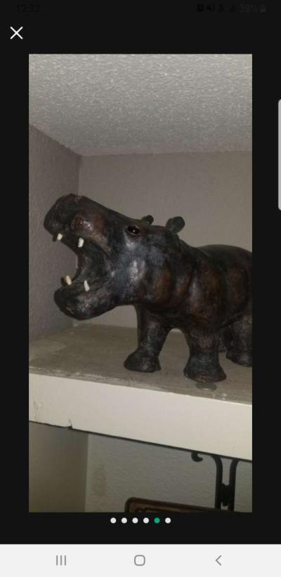 hippopotamus leather wrapped hippopotamus - Thumbnail 4