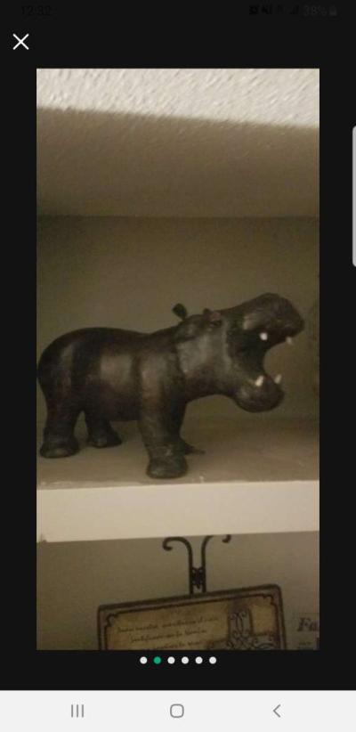 hippopotamus leather wrapped hippopotamus - Thumbnail 2