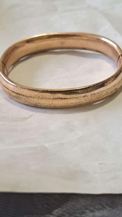 Antique rose gold bangle bracelet - Thumbnail 2