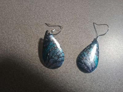 Butterfly Wing Womens Earrings - Thumbnail 2