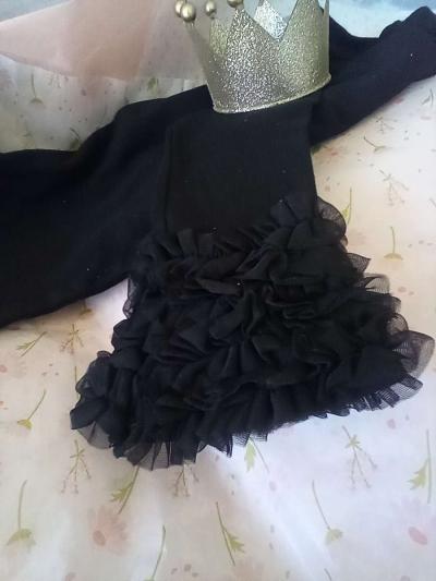 Girls Blk Ruffles on bottom and cuff of wrist - Thumbnail 5