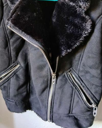 Black fauxfur suede jacket - Thumbnail 6
