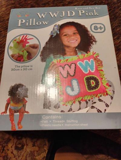 WWJD Pink Pillow - Thumbnail 2