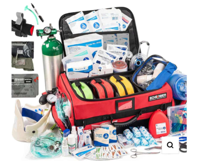 EMT med kit with oxygen tank ND bleed control