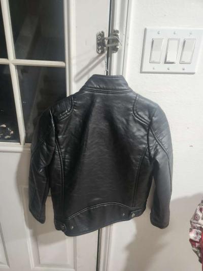 urban republic boys black leather jacket - Thumbnail 2