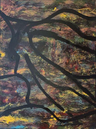 tv table tray and abstract paintings - Thumbnail 6