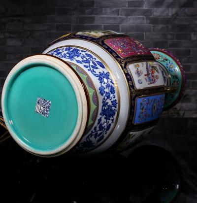 Chinese ceramic famille rose vase Asian antique porcelain - Thumbnail 5