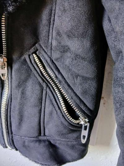 Black fauxfur suede jacket - Thumbnail 5