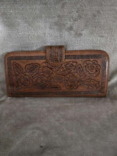 VINTAGE BROWN LEATHER GUADALAJARA WALLET USED USED - Thumbnail 2