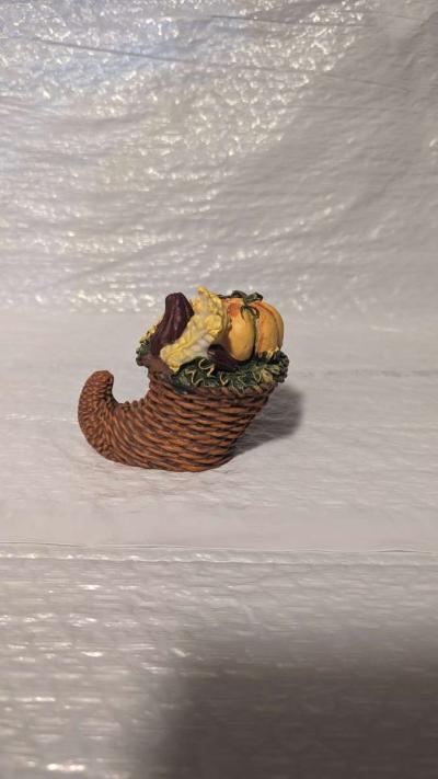 Cornucopia Figurine with a Sunflower and Gourds Harvest  Tha - Thumbnail 4
