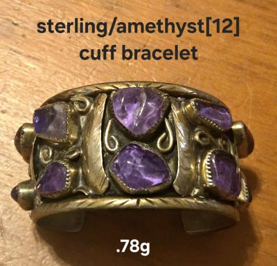 sterling silver amethyst cuff bracelet - Helotes, Texas