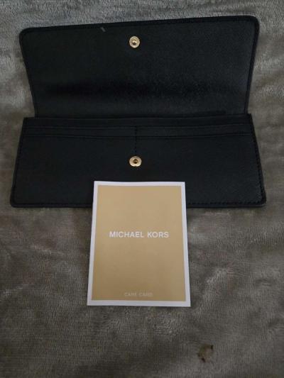 MICHAEL KORS BLACK SAFFIANO LEATHER SNAP WALLET - Thumbnail 3
