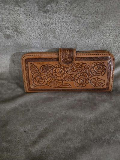 VINTAGE LIGHT BROWN LEATHER GUDALAJARA WALLET USED - Thumbnail 2