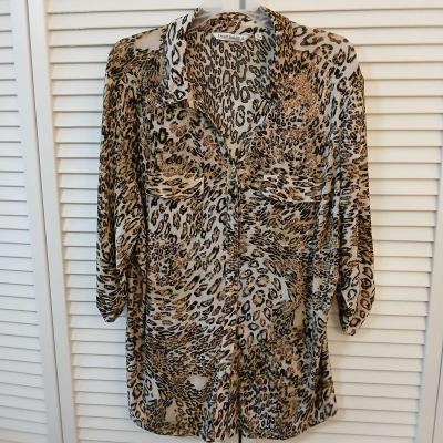 Emily Daniels Leopard Print Blouse Size 1X - Thumbnail 6