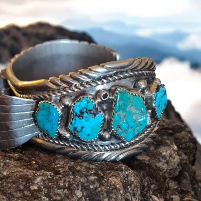 Native American Turquoise watch Band - Thumbnail 3
