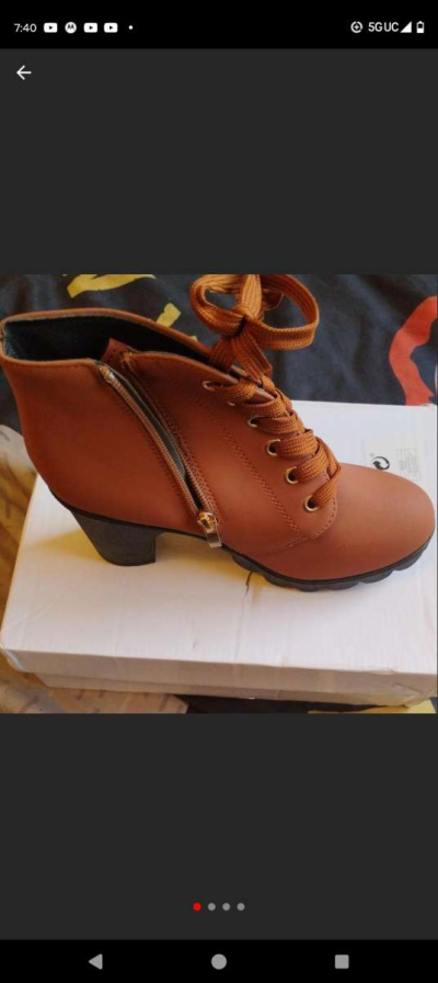 Brown High Heel Ankle Boots - Thumbnail 3
