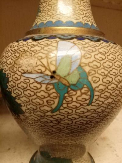 Pair of Vintage Chinese Enamel Colosal Vases - Thumbnail 4