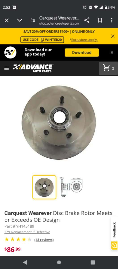 front brake pads and 2 front rotors - Thumbnail 5