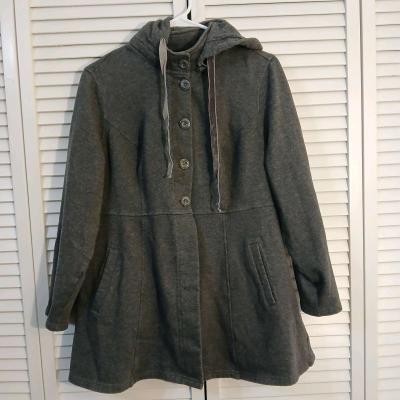 Torrid Charcoal Hooded Knit Button Up Jacket for Women Size1 - Thumbnail 6