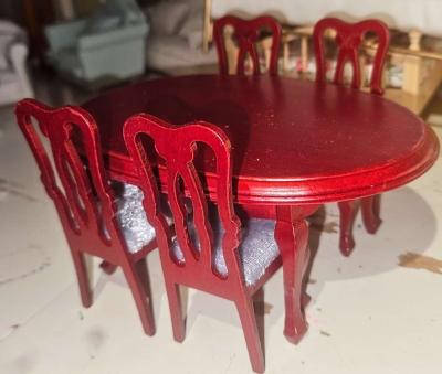 1 12 Dollhouse Dining Table  Chairs - Thumbnail 3