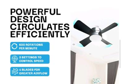 Socket ceiling fan  LED light 1000 lumens with remote - Thumbnail 5