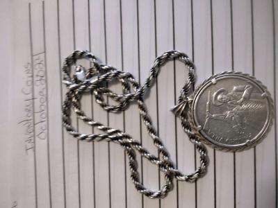 30in Coin Pendant Pancho Villa 2oz Silver Coin - San Antonio, Texas