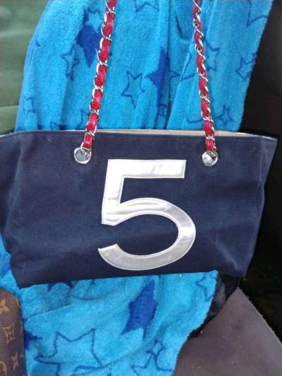 AUTHENTIC CHANEL NO 5 CHOCO BAR TOTE BAG - Thumbnail 5