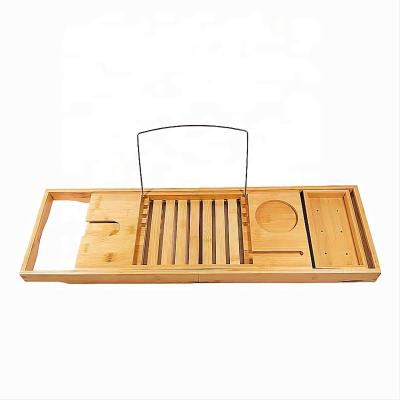 Home It EXPANDABLE Natural BAMBOO BATHTUB TRAY CADDY 27 34 - Thumbnail 5